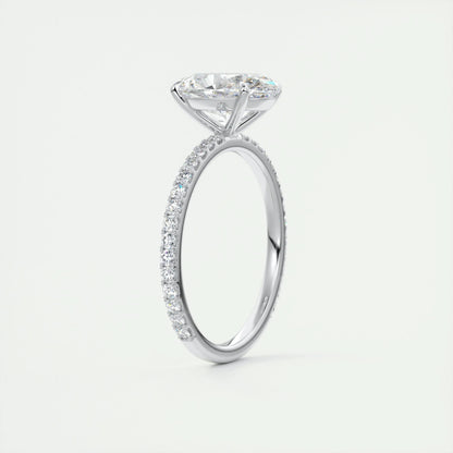 2 CT Oval Solitaire CVD F/VS1 Diamond Engagement Ring