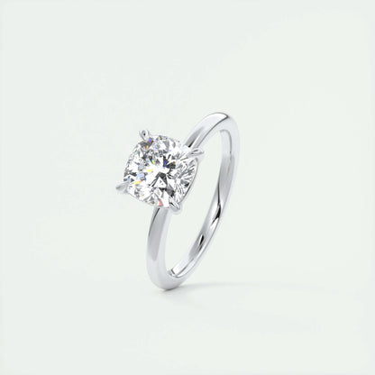 2 CT Cushion Hidden Halo CVD F/VS1 Diamond Engagement Ring