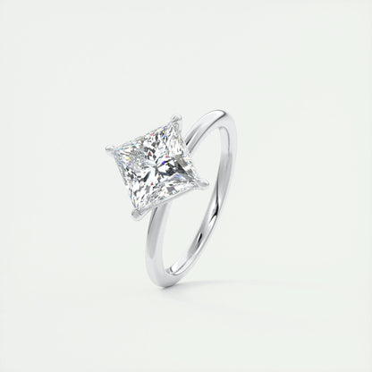 2 CT Princess Solitaire CVD F/VS1 Diamond Engagement Ring