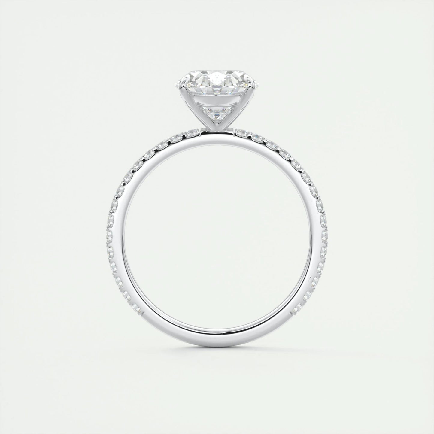 2 CT Oval Solitaire CVD F/VS1 Diamond Engagement Ring