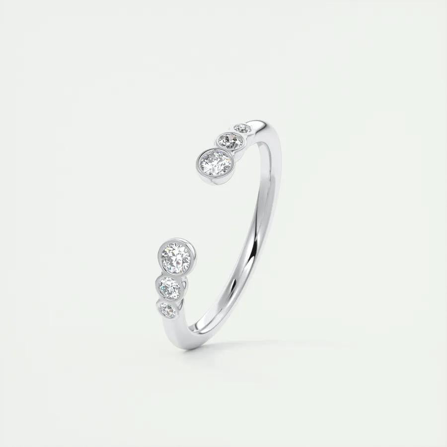 0.22 CT Round Open CVD EF/VVS Diamond Wedding Band