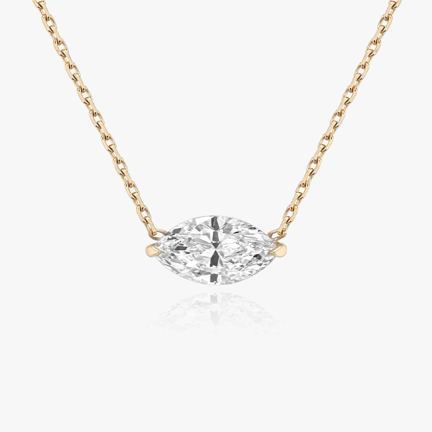 0.25 CT-1.0 CT Marquise Solitaire CVD F/VS Diamond Necklace