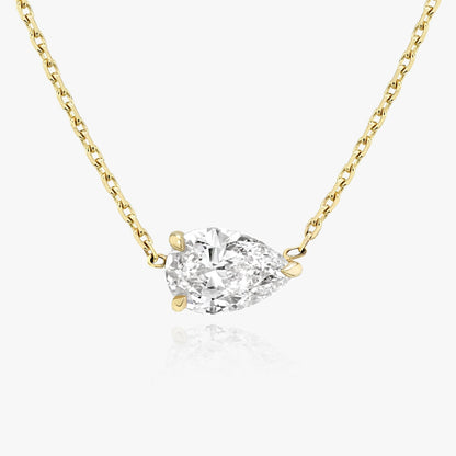 0.25 CT-1.0 CT Pear Solitaire CVD F/VS Diamond Necklace