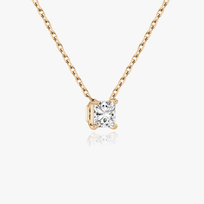 0.25 CT-1.0 CT Princess Solitaire CVD F/VS Diamond Necklace