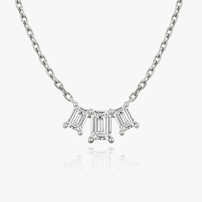 1.0 TCW Emerald CVD F/VS Diamond Necklace