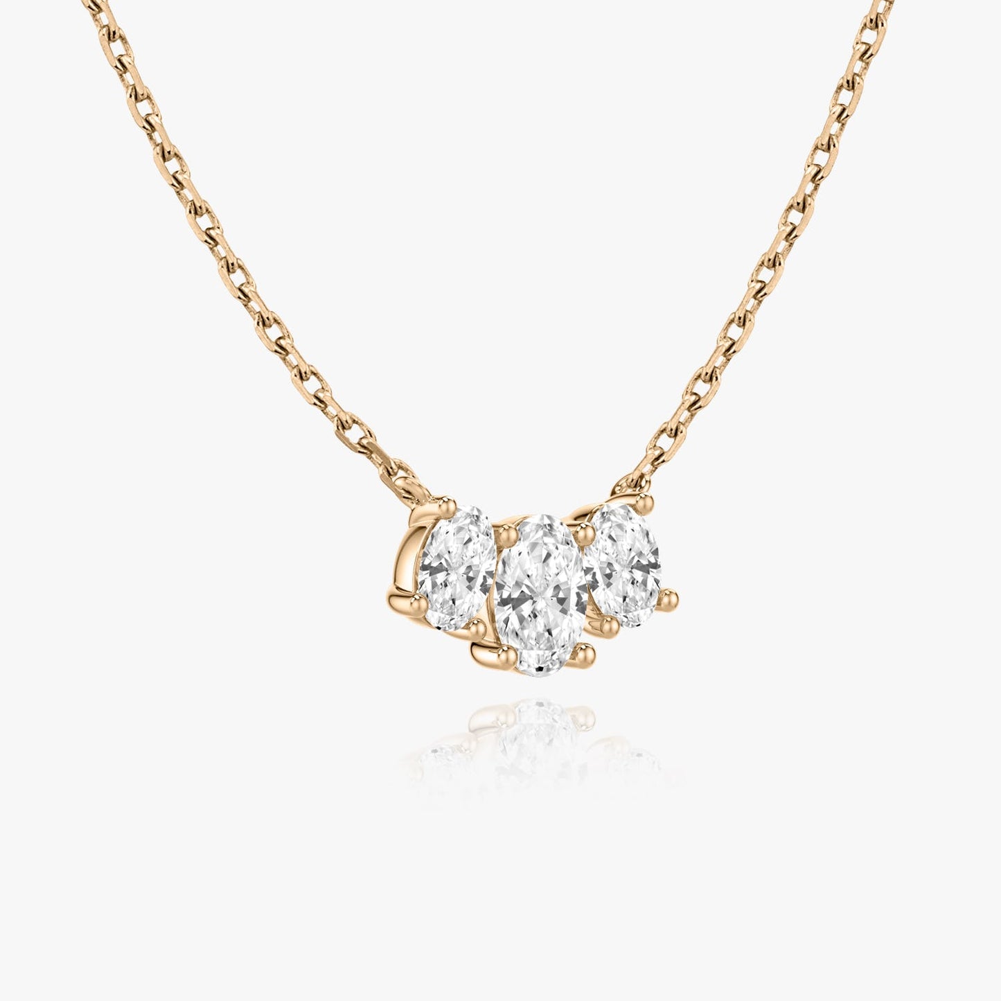 1.0 TCW Oval CVD F/VS Diamond Necklace