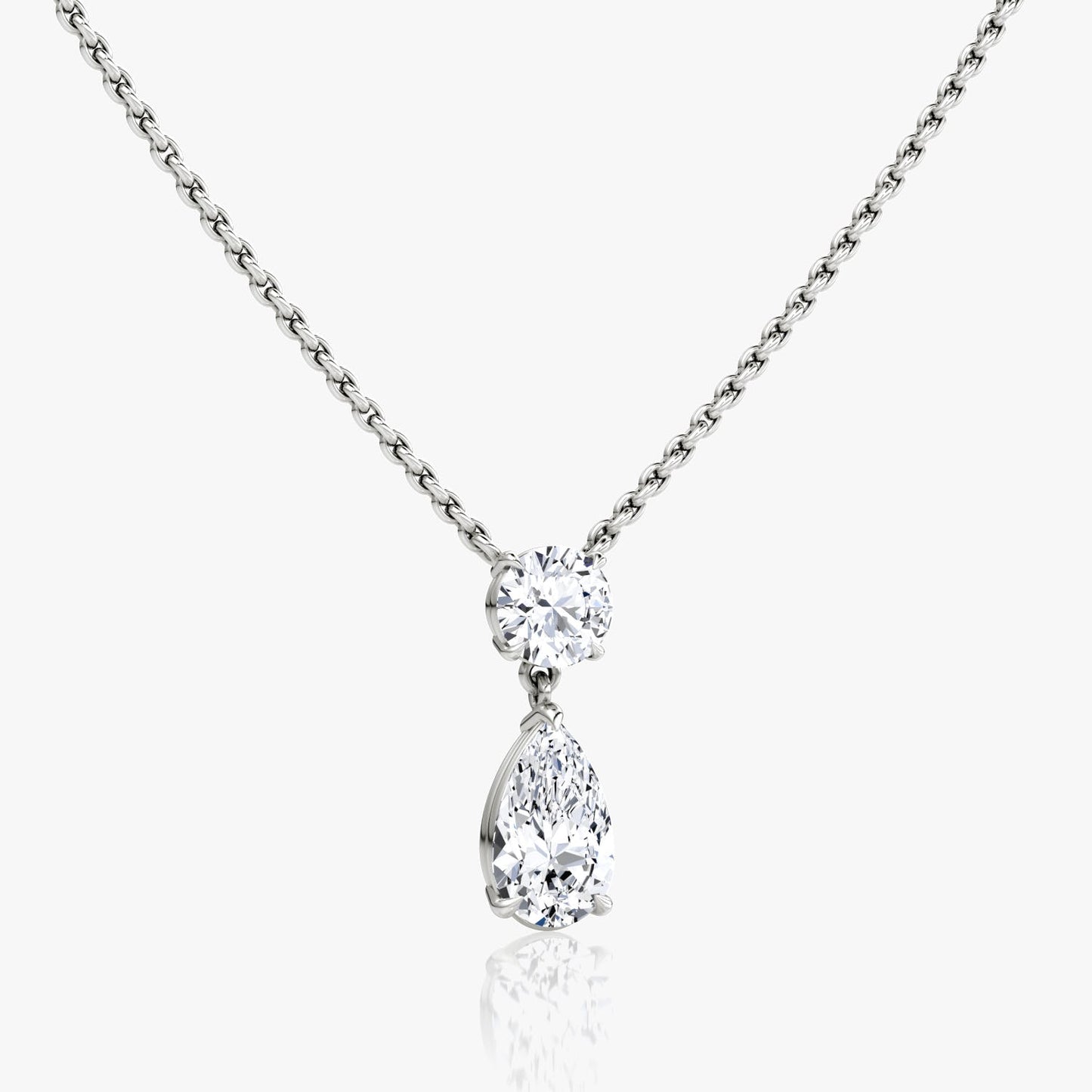 1.50 TCW Pear & Round CVD F/VS Diamond Necklace