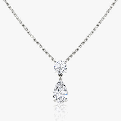 1.50 TCW Pear & Round CVD F/VS Diamond Necklace