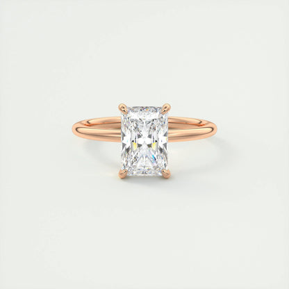 2 CT Radiant Solitaire CVD F/VS1 Diamond Engagement Ring