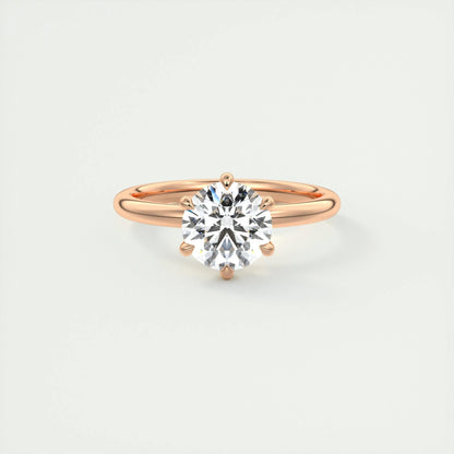 1.5 CT Round Solitaire CVD F/VS1 Diamond Engagement Ring