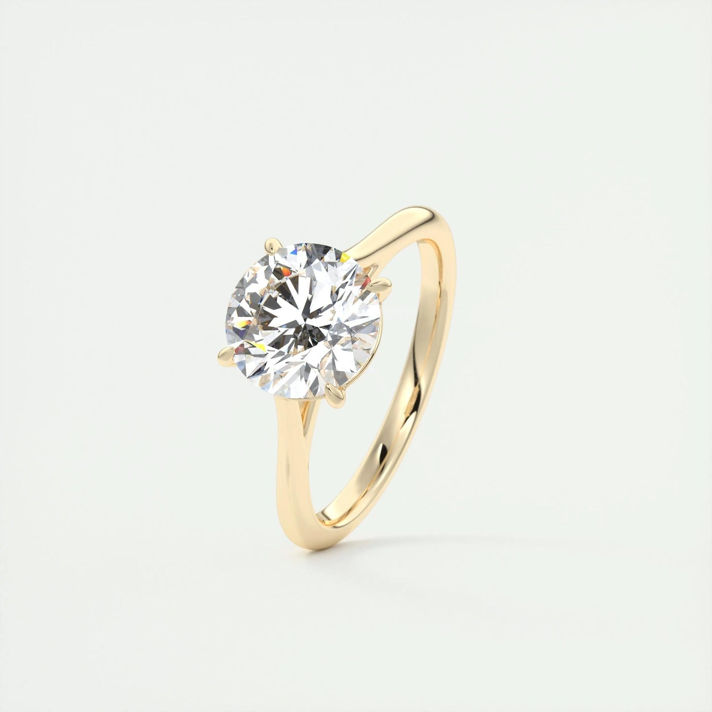 2 CT Round Solitaire CVD F/VS1 Diamond Engagement Ring