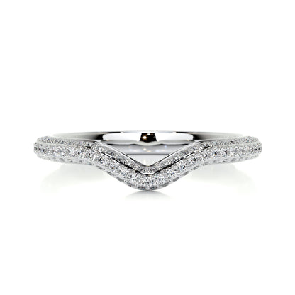 0.75ct Round EF- VVS Diamond Curved Wedding Band