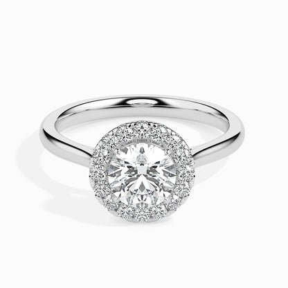 1ct Round F- VS Diamond Halo Engagement Ring