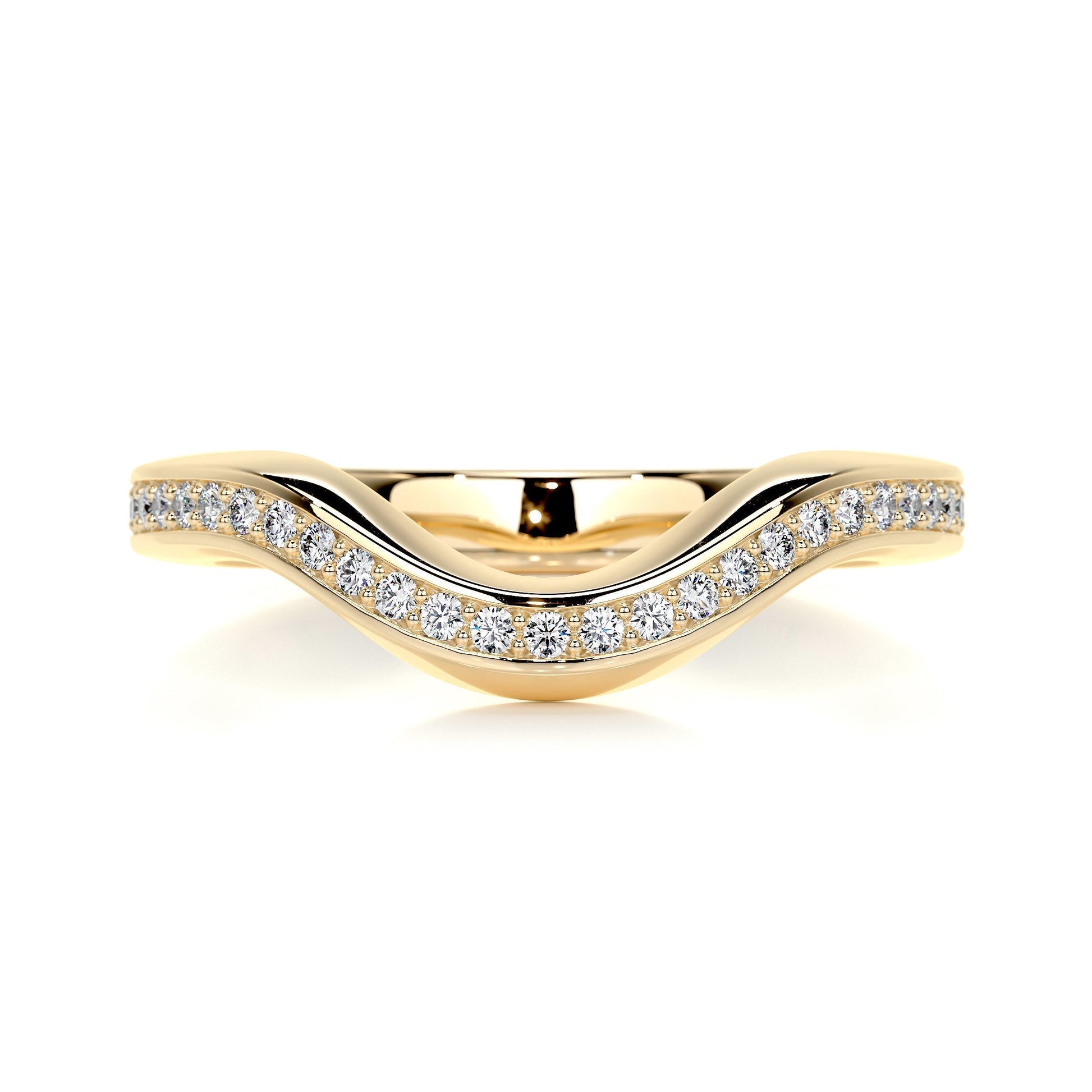 0.3ct Round EF- VVS Diamond Half- Eternity Curved Wedding Band