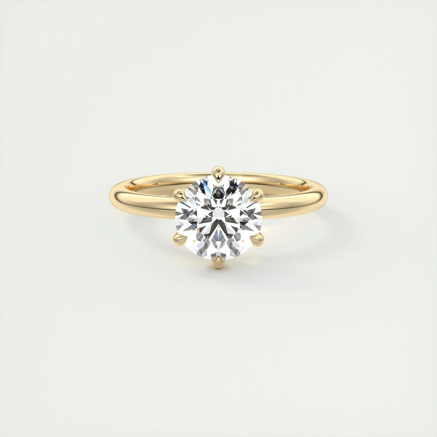 1.5 CT Round Solitaire CVD F/VS1 Diamond Engagement Ring