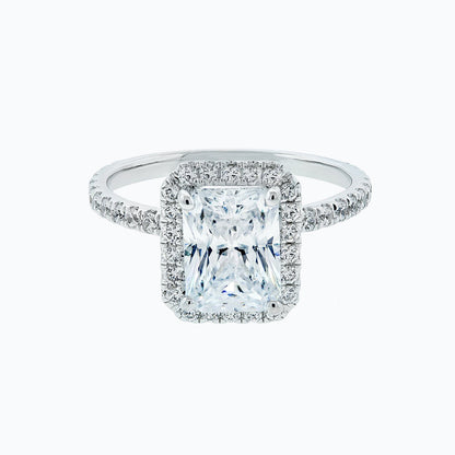 2.0 CT Radiant Halo CVD F/VS2 Diamond Engagement Ring