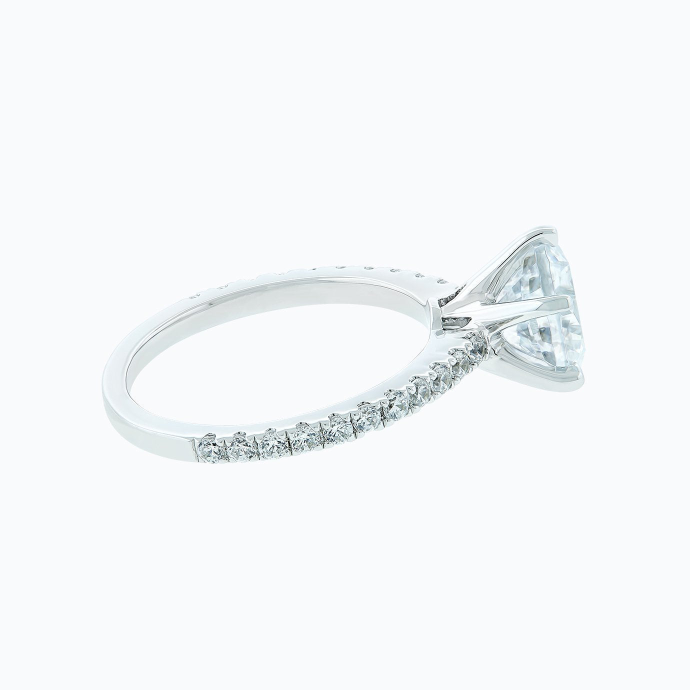 2.0 CT Round Pave Setting CVD F/VS2 Diamond Engagement Ring