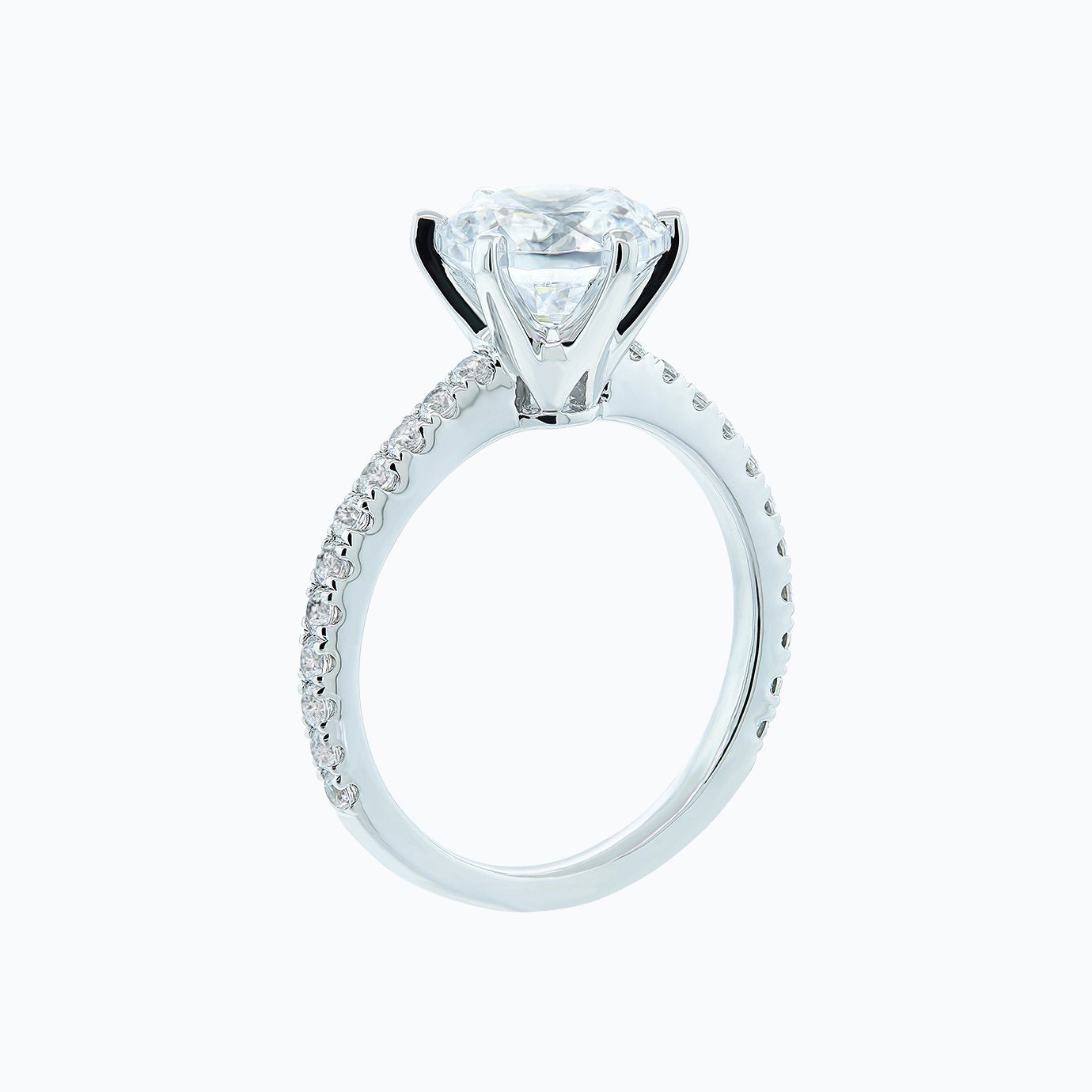 2.0 CT Round Pave Setting CVD F/VS2 Diamond Engagement Ring