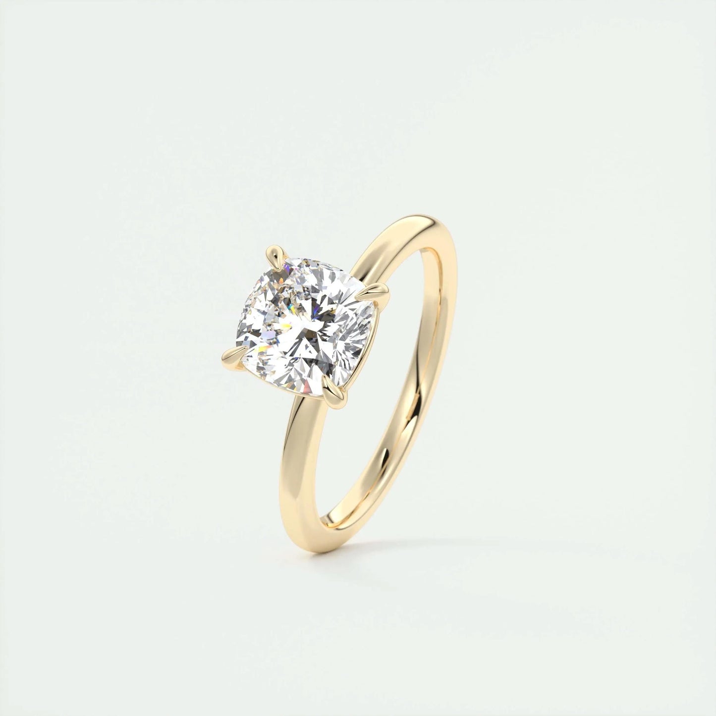 2 CT Cushion Hidden Halo CVD F/VS1 Diamond Engagement Ring