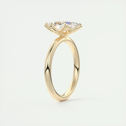 1.5 CT Marquise Solitaire CVD F/VS1 Diamond Engagement Ring