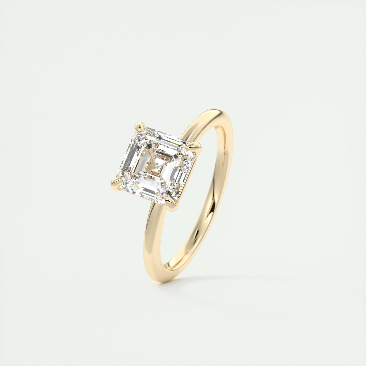 2 CT Asscher Solitaire CVD F/VS1 Diamond Engagement Ring