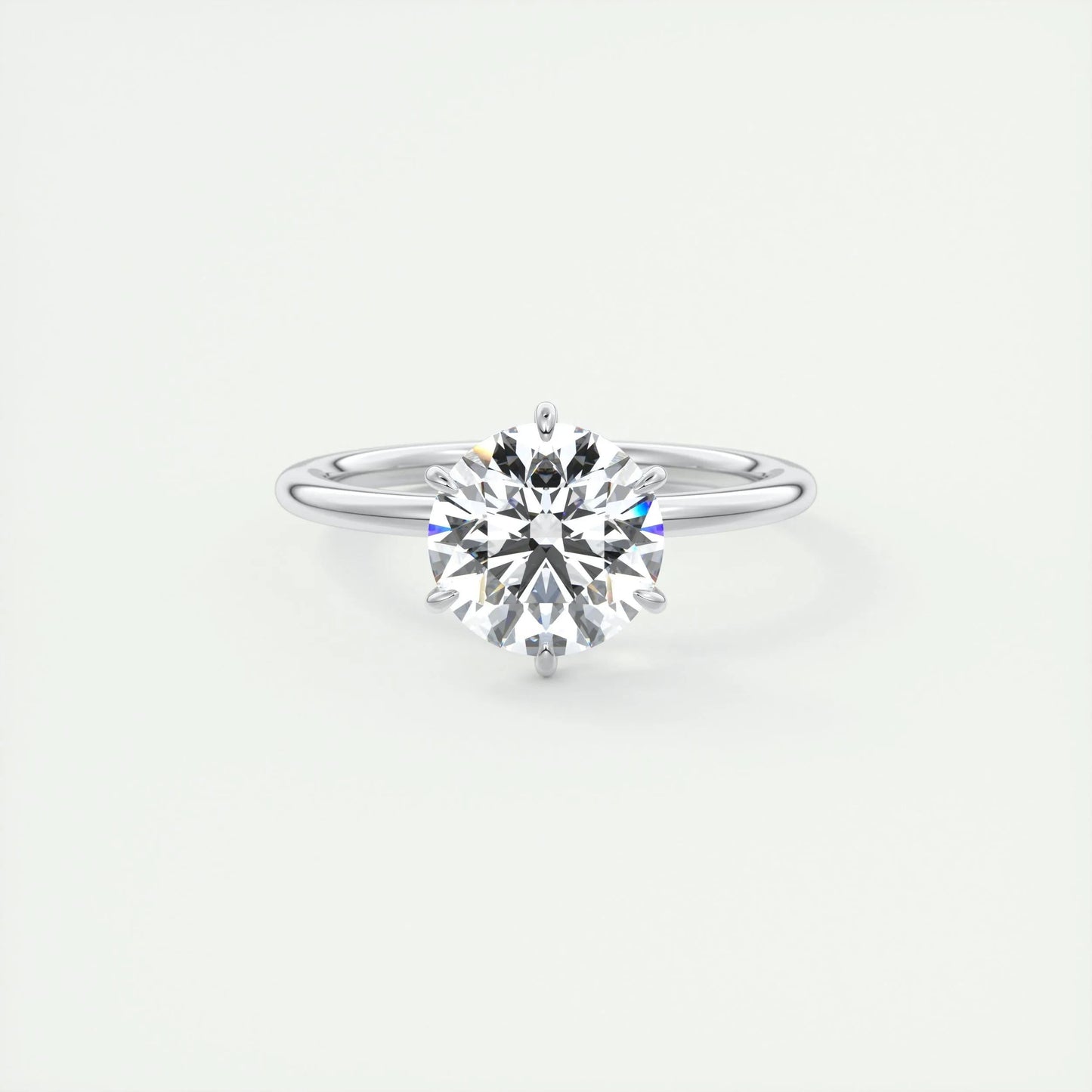 2 CT Round Solitaire CVD F/VS1 Diamond Engagement Ring