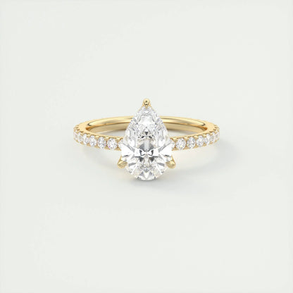 2 CT Pear Solitaire CVD F/VS1 Diamond Engagement Ring