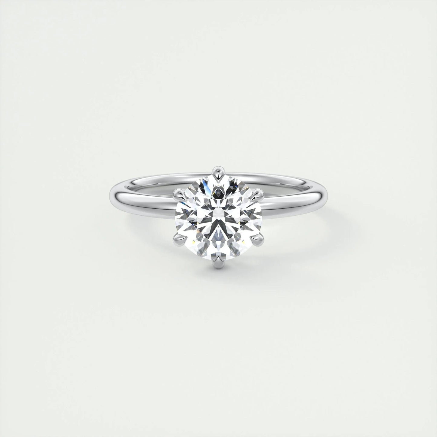 1.5 CT Round Solitaire CVD F/VS1 Diamond Engagement Ring