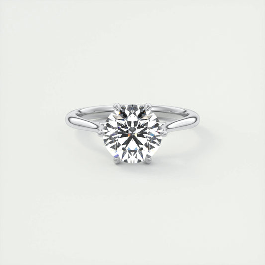 2 CT Round Solitaire CVD F/VS1 Diamond Engagement Ring