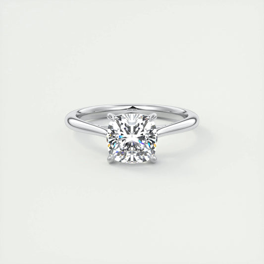 2 CT Cushion Solitaire CVD F/VS1 Diamond Engagement Ring