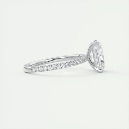 2 CT Radiant Solitaire CVD F/VS1 Diamond Engagement Ring