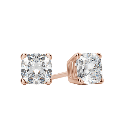 0.50 CT-2.0 CT Cushion Solitaire CVD F/VS Diamond Earrings