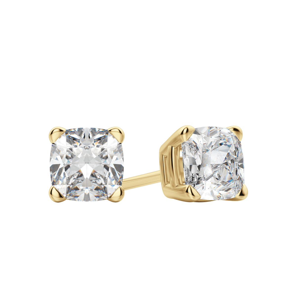 0.50 CT-2.0 CT Cushion Solitaire CVD F/VS Diamond Earrings