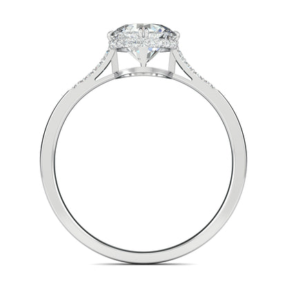 0.7 ct Round F- VS1 Diamond Pave Engagement Ring