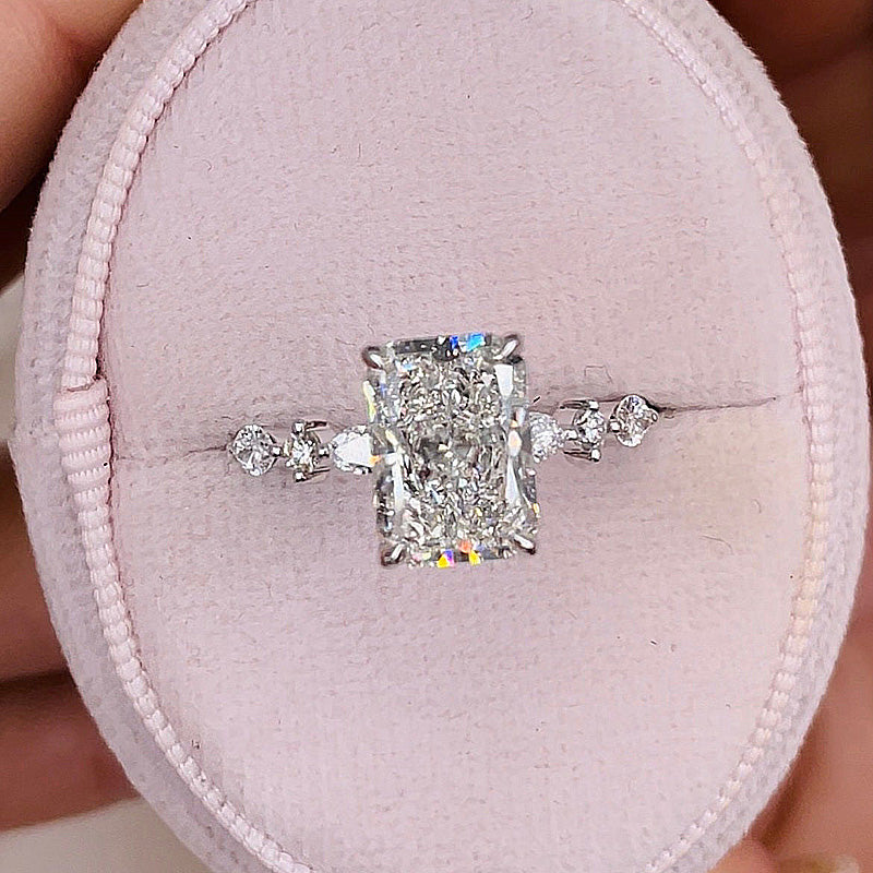 3.50 CT Radiant Solitaire CVD F/VS1 Diamond Engagement Ring