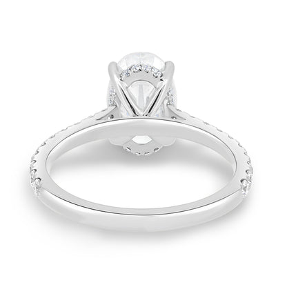 2.11 CT Oval Hidden Halo CVD F/VS2 Diamond Engagement Ring