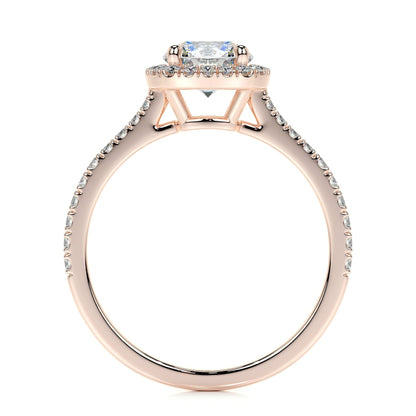 1.0 CT Round Halo CVD E/VS2 Diamond Engagement Ring