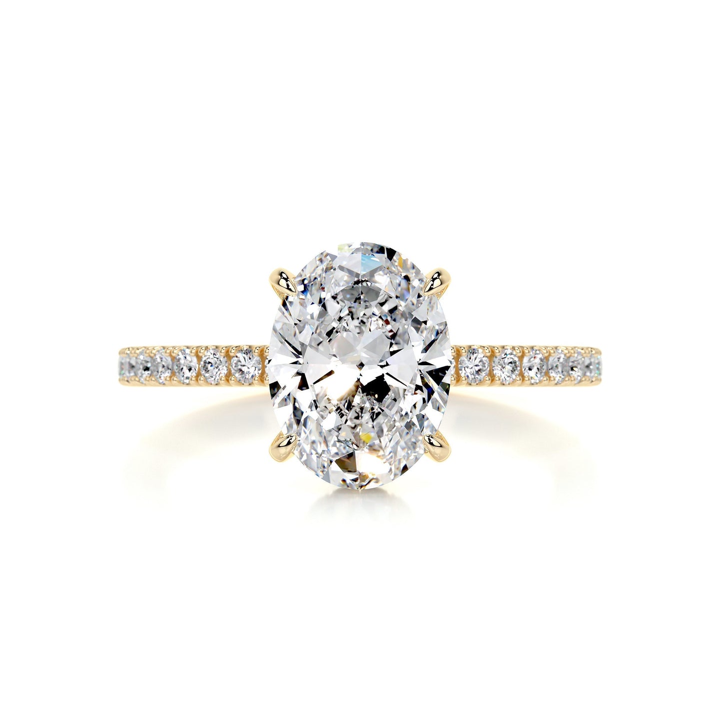 1.50 CT Oval Hidden Halo CVD D/VS2 Diamond Engagement Ring