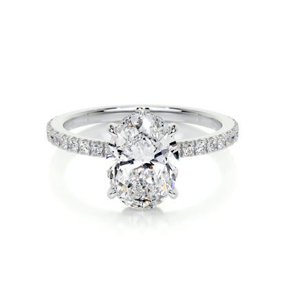 1.50 CT Oval Hidden Halo CVD D/VS2 Diamond Engagement Ring