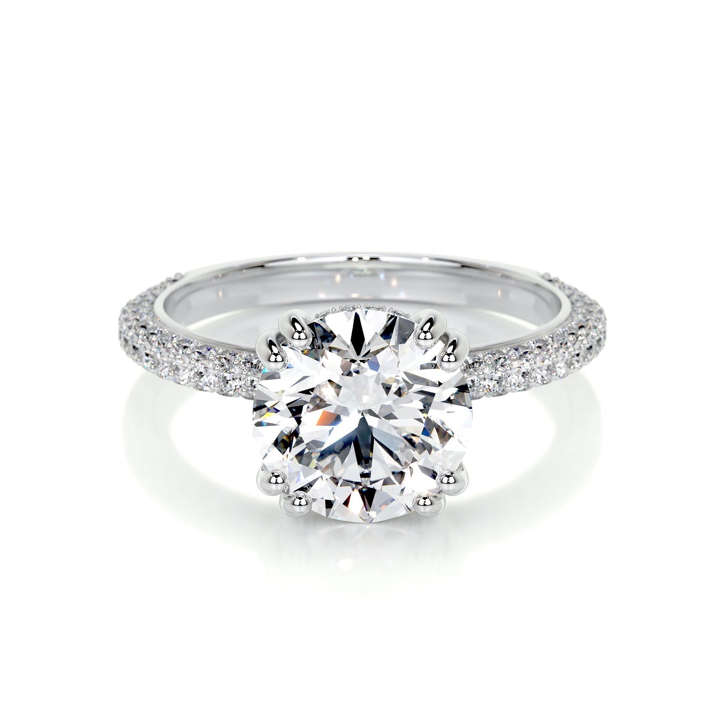 3.0 CT Round CVD Solitaire F/VS2 Diamond Engagement Ring