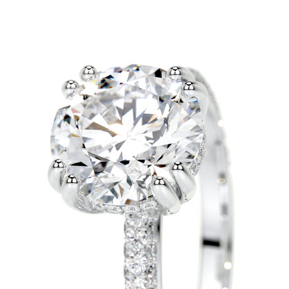 3.0 CT Round CVD Solitaire F/VS2 Diamond Engagement Ring