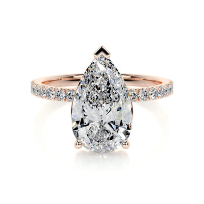 5.0 CT Pear Solitaire CVD F/VS2 Diamond Engagement Ring