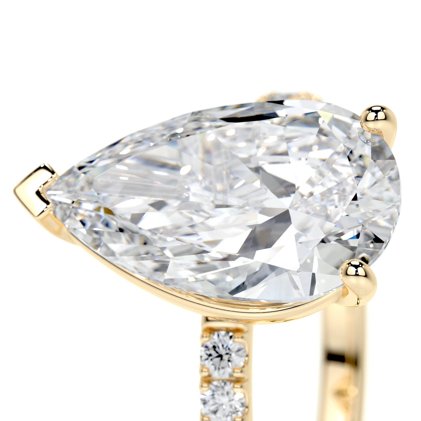 5.0 CT Pear Solitaire CVD F/VS2 Diamond Engagement Ring