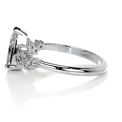 1.0 CT Pear Cluster CVD E/VS2 Diamond Engagement Ring