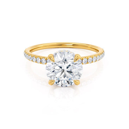 1.0 CT Round Hidden Halo CVD E/VS2 Diamond Engagement Ring