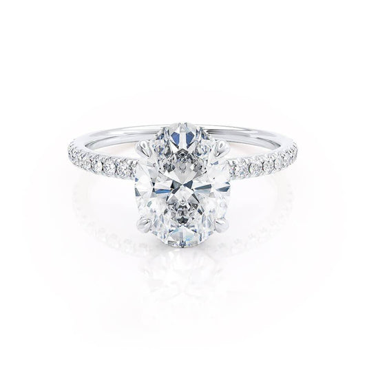 1.50 CT Oval Hidden Halo CVD G/VVS2 Diamond Engagement Ring