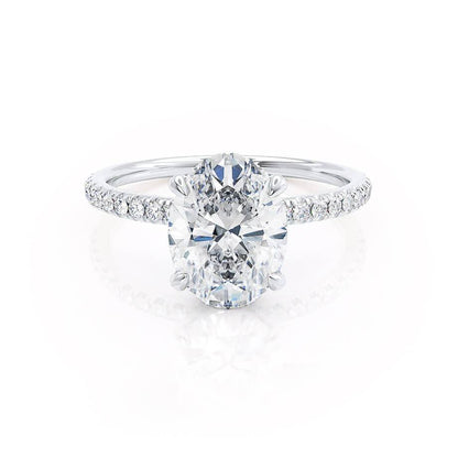 1.20 CT Oval Hidden Halo CVD F/VVS1 Diamond Engagement Ring