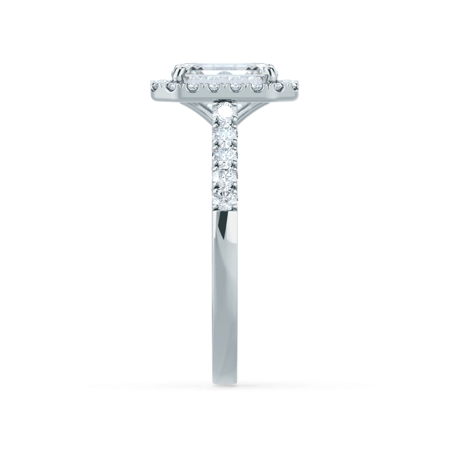1.01 CT Emerald Halo CVD G/VVS2 Diamond Engagement Ring