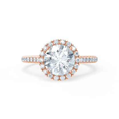 1.0 CT Round Halo CVD E/VS2 Diamond Engagement Ring