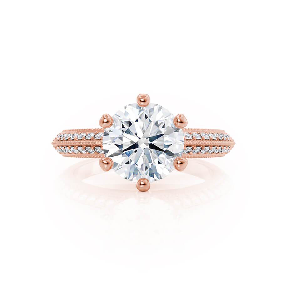 1.0 CT Round Solitaire CVD E/VS1 Diamond Engagement Ring